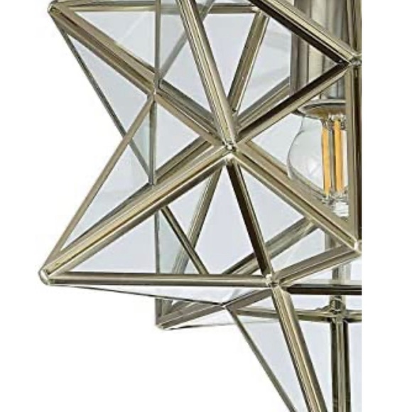 JONATHAN Y JYL9035E Stella 12" Moravian Star Metal/Glass LED Flush Mount, - Picture 2 of 6